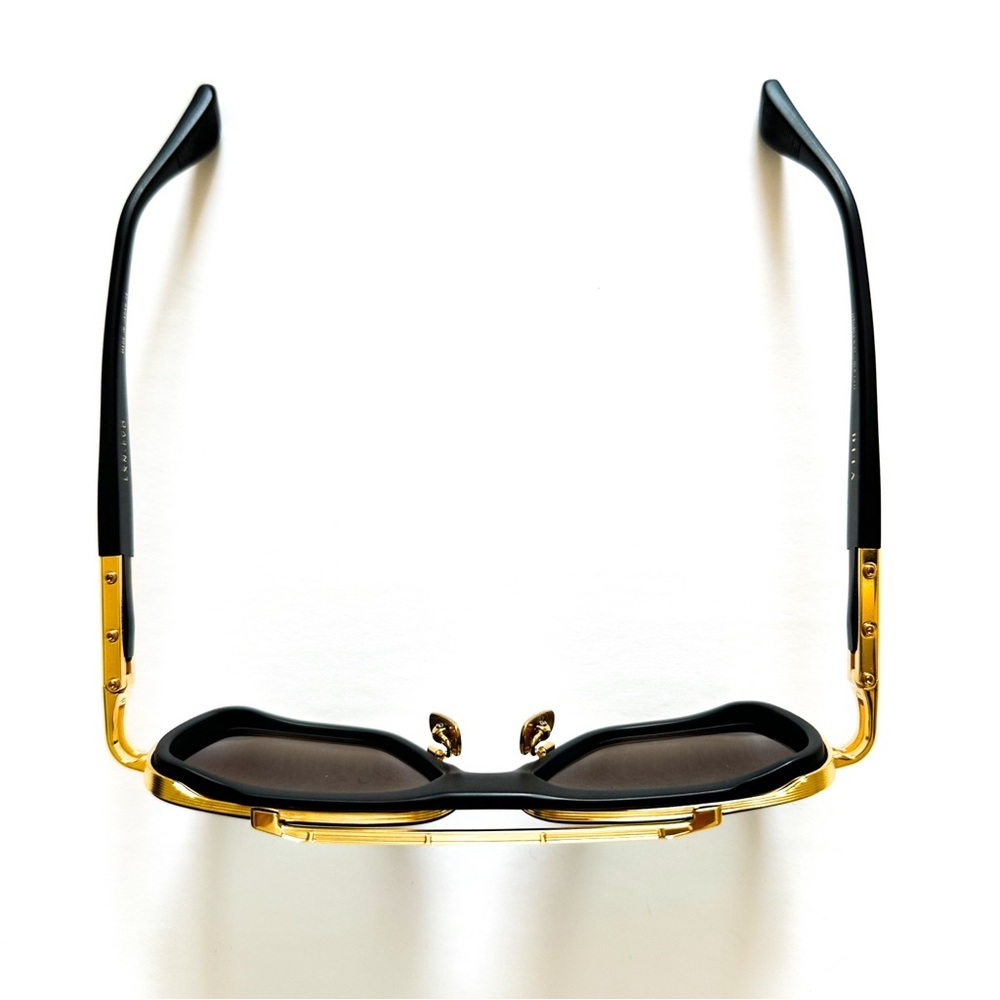Dita LXN-EVO Luxury Eyewear Matte Black Yellow Gold Navigator Men's Sunglasses - Picture 7 of 15